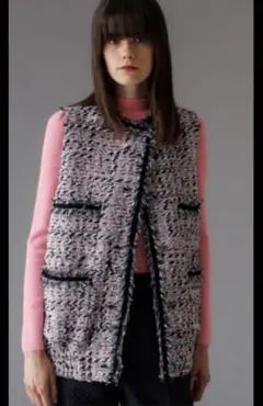 デザインワークス　BEAUVET ミックスツイードジレ