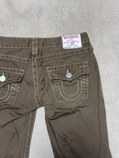 ブラウン ブーツカットデニム