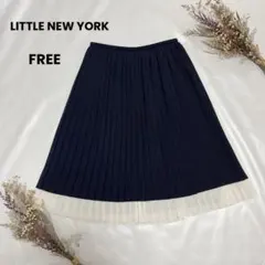 LITTLE NEW YORK プリーツスカート 膝丈 日本製 美品 K255のサムネイル