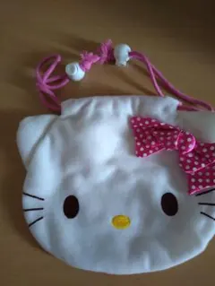 ハローキティ　ポーチ　巾着　ユニバ　USJ　リボン　レア