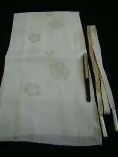 礼装用 白地 帯揚げ・帯〆・ 末広 3点 セット 正絹 Bｓ1565