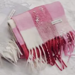 【新品】ジルバイジルスチュアート　ブロックチェックストール マフラー　レッド