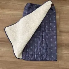 自転車用 ブランケット ボタン付き 星柄 ホワイトボア