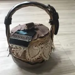 チャオチャオチャコ　レザーカゴバッグ　バスケット