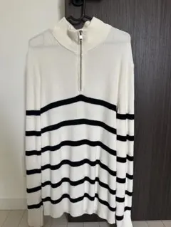 H&M スリムフィット セーター L ホワイト/ブラック