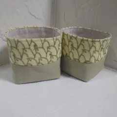 ハンドメイド　布バスケット2個のサムネイル