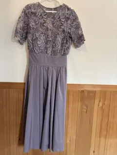 ラグナムーン LADY レースドッキングドレス S パープル ラベンダー 結婚式のサムネイル