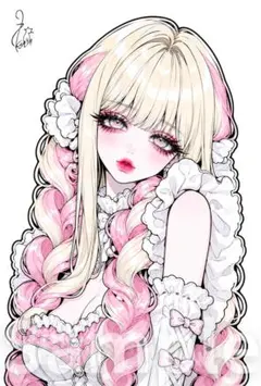オリジナル 手描き アナログイラスト 色紙 原画 チャイナ服 - メルカリ