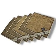 POLO ハンカチ 5枚セット 綿100％ タグ付き ブラウン系 まとめ売り