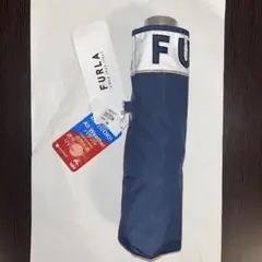 新品タグ付　フルラ　紺　ロゴ　軽量　一級遮光　晴雨兼用折り畳み傘のサムネイル
