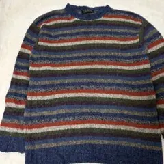 SCOTT OFFICER スコットランド製 シルク混　ボーダーニット