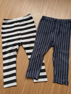 ユニクロ ストライプレギンスパンツ スパッツ 80cm 2枚セット