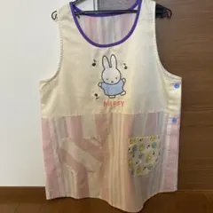 ＊土日月限定SALEです＊ Miffyエプロン ピンクストライプ　LL〜3L