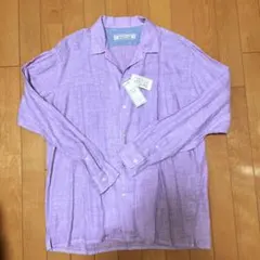 新品タグ付き　NOLLEY'S リネンオープンカラーシャツ　Lのサムネイル