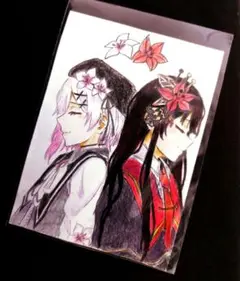 魔法少女ノ魔女裁判 まのさば 手描きイラスト 二階堂ヒロ 桜羽エマ ③