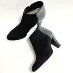 ◆美品◆銀座かねまつ ショートブーツ　レザー&スエード切り替え ブーティー