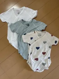 プチバトーボディスーツ3枚セット 3m(60cm)