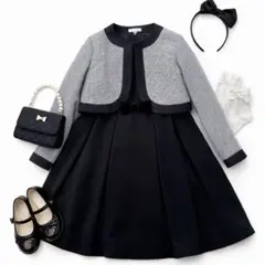 キャサリンコテージフォーマルノーカラーボレロジャケット＆ワンピースセット千鳥