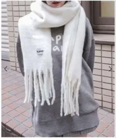 【UNISEX】ALAND／ベーシックマフラー アイボリー