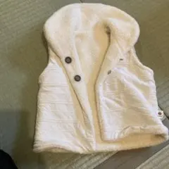 ホワイト ボア ベスト 80cm~90cm