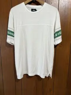 Stüssy スリーブストライプ　ホワイト　Tシャツ