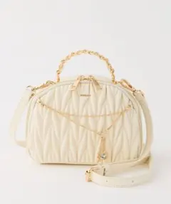 Nice claup キルティングハーフムーンミニバッグ ショルダーバッグ