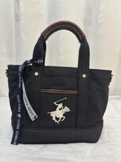 【12/24までの販売】ラルフローレンダークグレーハンドバッグ