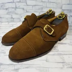 【美品】 Santoni ブラウン スエード シングルモンクストラップ 6 Fのサムネイル
