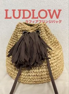 LUDLOW ラドロー ラフィアフリンジバッグ フリンジ かごのサムネイル
