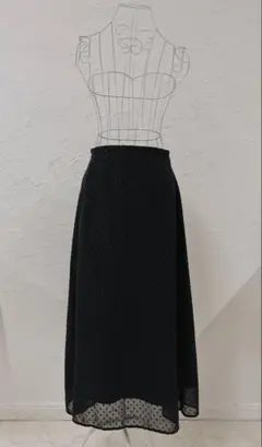 【Couture Brooch】フレアロングスカート(黒)