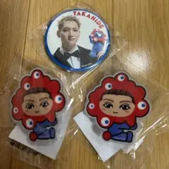 鈴木昂秀 ミャクミャクなりきりフラッグアクセサリー 缶バッジ 3点セット