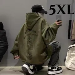 ローズ刺繍 スエード調 パーカー 韓国系 大きいサイズ オーバーサイズ モード