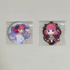 五等分の花嫁∬ホログラム缶バッジ カプセルラバーマスコット 中野二乃 2個セット