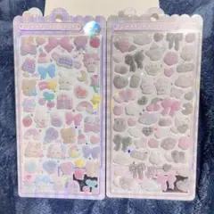 【正規品】ボンボンドロップ シール ふわふわドロップ しろくろ どうぶつ 2種