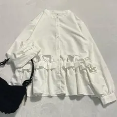 なみあゆ様★コカ/ホイップフリルブラウス/長袖/ゆったり/セレモニー/オフィス/