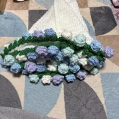 ハンドメイド　フラワーブランケットです。