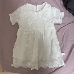 花柄 刺繍 セレモニードレス ベビードレス ワンピース 半袖