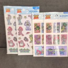 トイ・ストーリー　シール4点セット　ふわふわシール　3Dシール　セリア