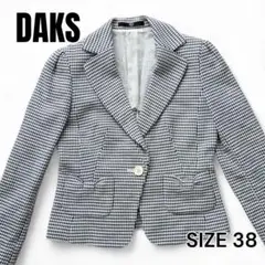 DAKS テーラードジャケット サイズ38 ハウンドトゥース柄