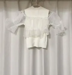 〈新品未使用〉GRL オーガンジートップスリブニットアンサンブル ru1105