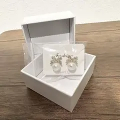 蝶々結び　パール　ピアス　スタッドピアス