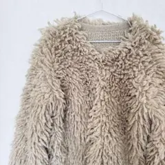 【Ray BEAMS】ミックスループ編み ニットジャケット カーディガン