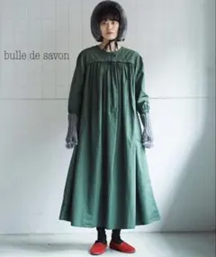 ビュルデサボン　bulle de savon ロングシャツワンピース　グリーン