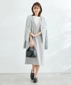 ROPE PICNIC(ロペピクニック)ジャンパースカート ライトグレー S