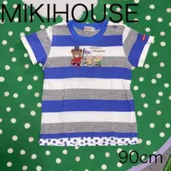miki HOUSE☆ミキハウス☆ボーダー柄 Tシャツ 90cm