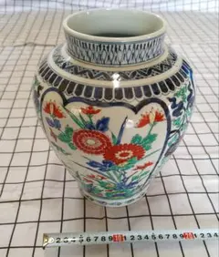 有田焼 花瓶 哲山作 花瓶金彩 陶器 染付 色絵 菊紋 華道 伝統工芸 壺