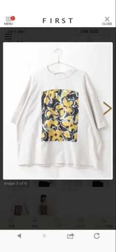 40/2天竺×60/1ローンラフボタニカルプリント 5分袖フレーム Tシャツのサムネイル