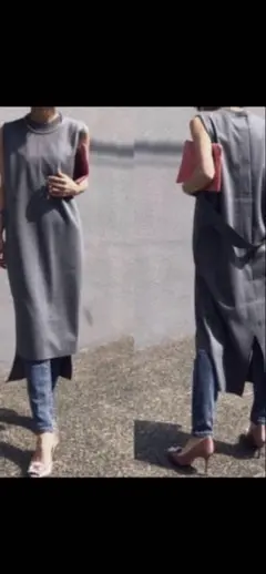 AMERI グレー ノースリーブドレス (ジレ)新品未使用タグ付き