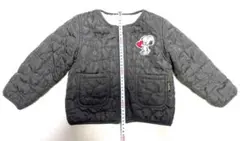 スヌーピー刺繍　キルティングジャケット 裏ボア　100cm