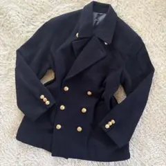 輝く金ボタン✨VAN　ヴァンヂャケット　ピーコート　ダブル　ネイビー　L